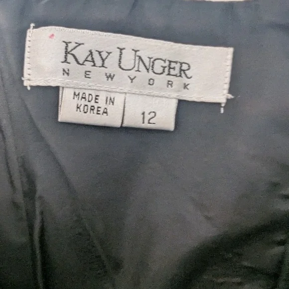 VTG Y2K Kay Unger Black Polka Dot Ruched Strapless Dress Silk Chiffon Tiered 12 - Picture 5 of 9